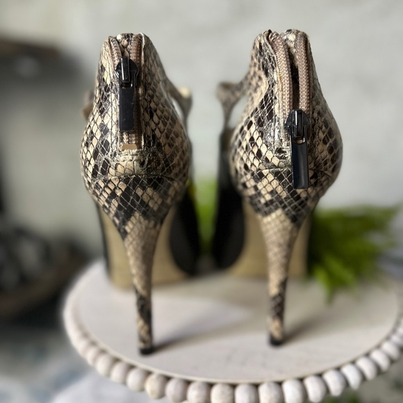 Enzo Angliolini leather stiletto bootie snake skin - Picture 5 of 9